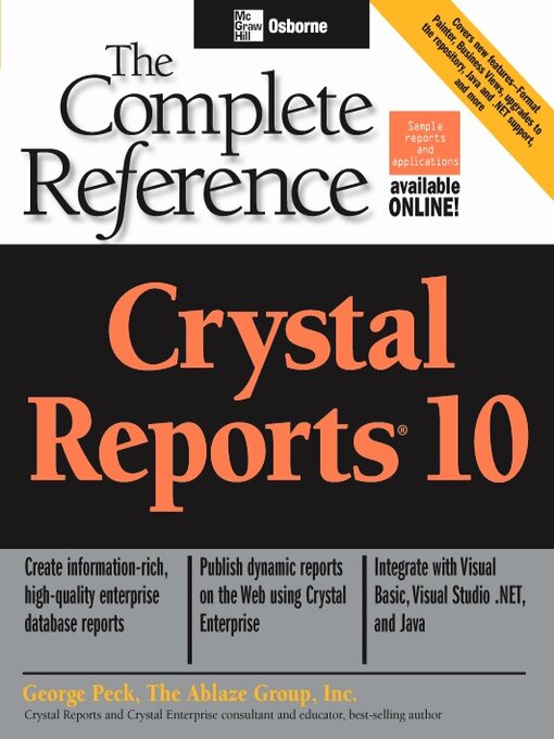 Title details for Crystal Reports 10 by George Peck - Available